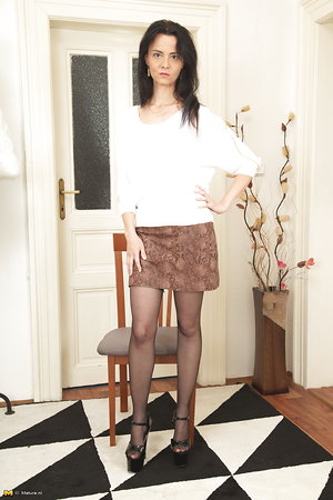 Today, she warmly caresses her old pussy and reaches orgasm