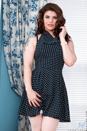 Lovely mom in nice lingerie enjoys touching herself