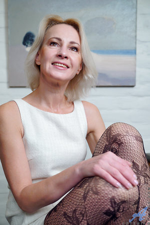 Sexy stockings mom pictures of marvelous skinny blonde